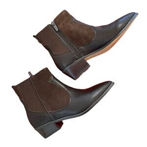 Donald Pliner Chocolate Brown Suede/Leather Gazzi Western Short Ankle Boot 6.5us